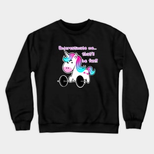 Barbell unicorn, gym girl, fitness girl Crewneck Sweatshirt